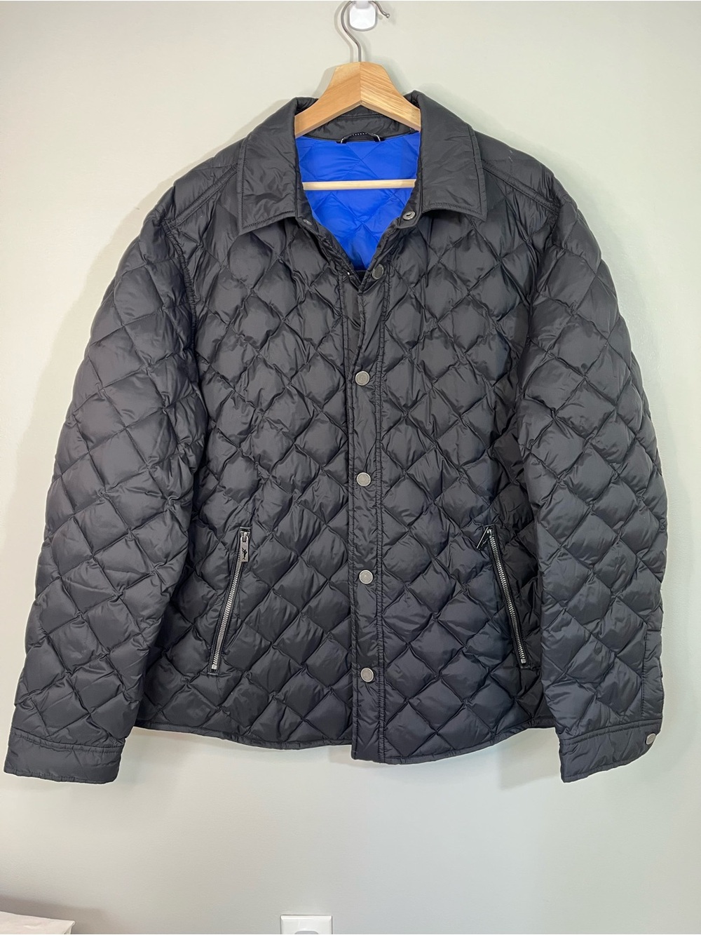 Tommy Bahama Men's Quilted Black Down Jacket Puffer Coat Barn Jacket XL